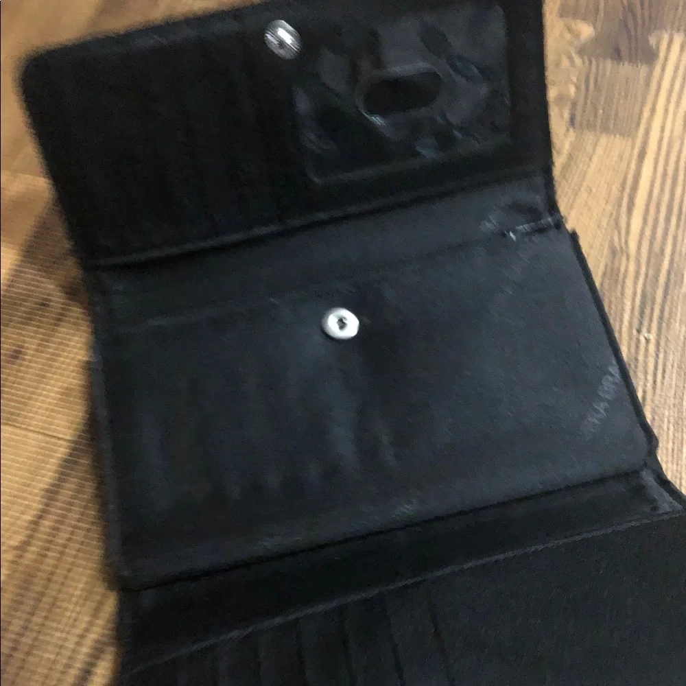 Vera Bradley Black Quilted Wallet with Patent Trim